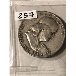 1954 D Franklin Silver Half Dollar Nice Early Silver US Coin