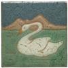 Image 1 : Grueby tile, swan with mountains 