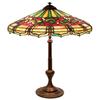 Image 1 : Arts & Crafts table lamp, leaded and jeweled shad