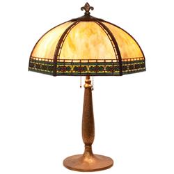 Handel table lamp, six sided shade