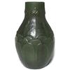 Image 1 : Grueby vase, vertical leaves, matt green  