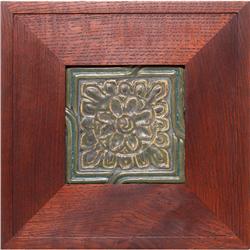 Rookwood Faience tile, stylized floral design