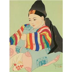 Paul Jacoulet woodblock,"Korean Baby