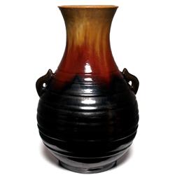 Fulper vase, unusual ribbed form