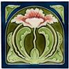 Image 1 : Minton tile, carved design of a poppy