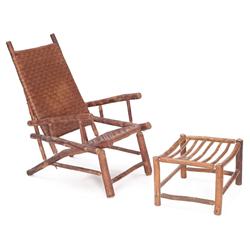 Old Hickory chaise lounge & ottoman