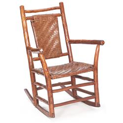 Old Hickory rocker, woven splint back