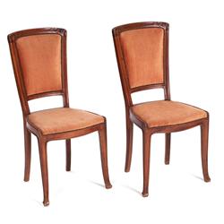 Art Nouveau chairs, pair 