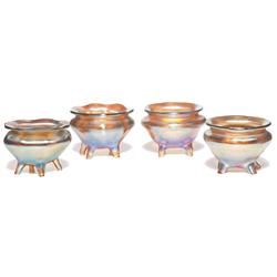 L.C.Tiffany salts,four, footed forms