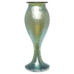 Loetz vase, swollen form in green glass