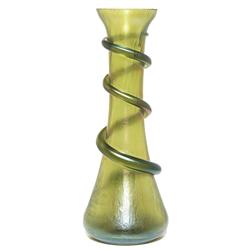 Loetz vase, slender form in green glass