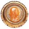Image 1 : Rare Pate de Verre plaque,profile portrait