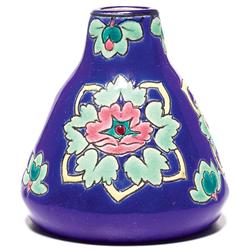 Colorful Longwy vase, w/G.D.V.vase