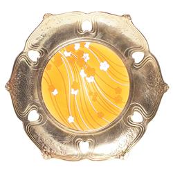 Orvit plate, Art Nouveau form in brass