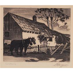 Louis Oscar Griffith, lot of three etchings