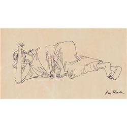Ben Shahn, Female Figure, ink