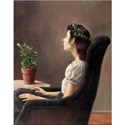 Alexander Brook, Young Pianist, oil