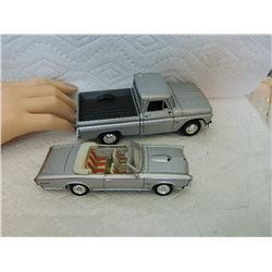 METAL TOYS - PICK-UP TRUCK & 1966 PONTIAC GTO