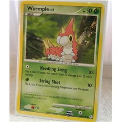 POKEMON COLLECTOR CARD IN PROTECTIVE SLEEVE - WURMPLE LV.7 - 104/130