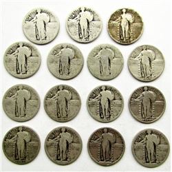 STANDING LIBERTY QTR LOT of 15
