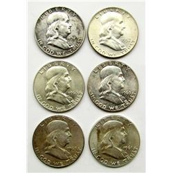 6 - FRANKLIN HALF DOLLARS MIX