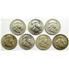 Image 1 : 7 FRANKLIN HALF DOLLARS MIX