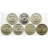 Image 2 : 7 FRANKLIN HALF DOLLARS MIX