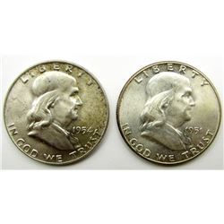1951 & 1954-D FRANKLIN HALF DOLLARS