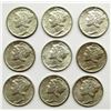 Image 1 : 6 - 1941 MERCURY DIMES, 3 - 1942 MERCURY DIMES