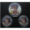 Image 1 : 2002 Colorized Am. Eagle Silver; 2 Colorized
