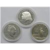 Image 1 : 3-SILVER COMMEM DOLLARS; 1990