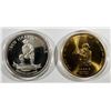 Image 3 : 2-COIN JOHNNY BENCH HOFer; 1 ozt .99 SILVER &