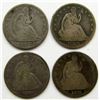 Image 1 : 4-SEATED HALF DOLLARS; 1847, '58,