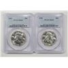 Image 1 : 1955 & 1963 FRANKLIN HALF DOLLARS PCGS MS64