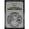 Image 1 : 2001 AMERICAN SILVER EAGLE NGC MS 69