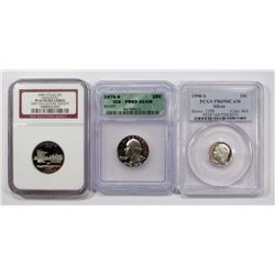 3 GRADED COINS: