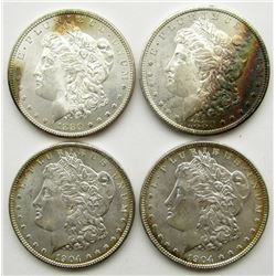 4-MORGANS SILVER DOLLARS BU