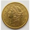 Image 1 : 1891 $20 LIBERTY GOLD COIN (REMOVED MINT MARK)