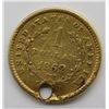 Image 2 : 1855 $1 LIBERTY GOLD COIN. HOLED