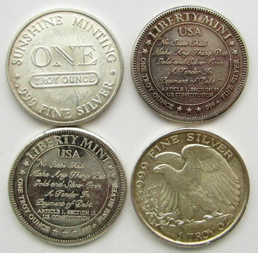 4-1 OZ .999 SILVER ROUNDS