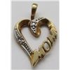 Image 1 : 10k MOTHERS HEART PENDANT "MOM" w/DIAMONDS