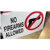 Image 2 : 36 X 24" METAL "NO FIREARMS ALLOWED" SIGN