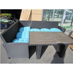 2 PIECE OUTDOOR PATIO SECTIONAL SOFA, WITH COFFEE TABLE