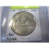 Image 2 : 1959 CANADIAN SILVER DOLLAR .800 SILVER
