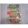 Image 1 : 4 CANADIAN BILLS $2 BILLS 1954, 1986 $1 BILLS 1967 WITH SERIAL NUMBERS AND 1973