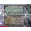 Image 3 : 4 CANADIAN BILLS $2 BILLS 1954, 1986 $1 BILLS 1967 WITH SERIAL NUMBERS AND 1973