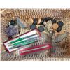 Image 2 : BASKET OIF COLLECTOR LOT MARBLES PENS EAGLES PRECIOUS STONES ETC