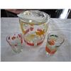 Image 1 : VINTAGE COOKIE JAR AND TWO GLASSES