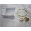 Image 1 : 10K BANGEL AND 10K STAMPED RING W/ ANTQUE GOLD TONE RING