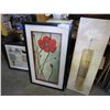 Image 1 : RED FLOWER PRINT IN SHADOW BOX FRAME & 2 PRINTS